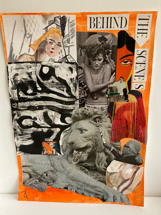 Fashions and Lions. Orange Collage